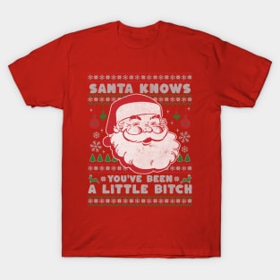 Santa Knows You've Been a Little Bitch T-Shirt